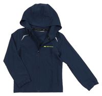 Tmavomodrá šušťáková funkčná bunda s kapucňou MONTERRAIN