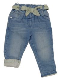 Světlemodré podšité rifle s páskem C&A