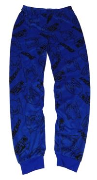 Nové - safírové plyšové pyžamové kalhoty se Sonicem PRIMARK