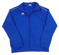 Safírová šusťáková sportovní bunda Adidas