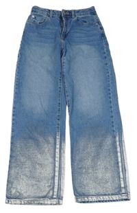 Modro-stříbrné wide leg rifle RESERVED