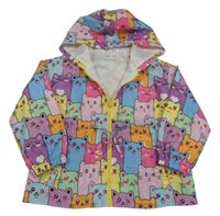 Farebná šušťáková jarná parka s kočičkami a kapucňou SHEIN