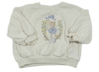 Smotanová oversize mikina s vílou a kvietkami Next