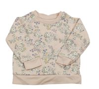 Svetloružová mikina s kvietkami PRIMARK