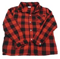 Červeno-černá kostkovaná košile