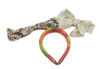 3Set - 2x - Smetanová čelenka s mašlí + 1x - růžová čelenka s kytičkami