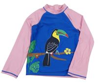 Safírovo-růžové UV triko s tukanem Topolino