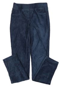 Tmavomodré rebrované zamatové tregíny POCOPIANO