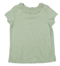 Světleolivové tričko s kytičkami a volánkem George