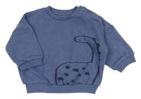 Tmavomodrá oversize mikina s dinosaurom Matalan
