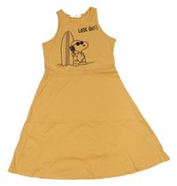 Oranžové bavlnené šaty so Snoopym H&M