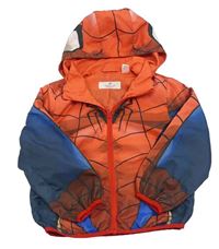 Červeno-tmavomodrá šušťáková jarná bunda s kapucí - Spiderman H&M