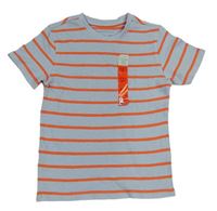 Světlemodro-oranžové pruhované tričko Primark