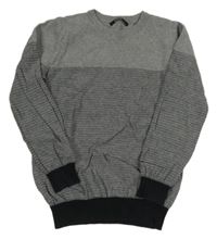 Sivo-čierny sveter s pruhmi George