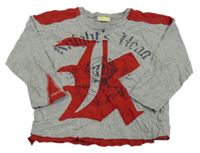 Sivo-červené tričko s rytířem