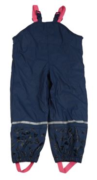 Tmavomodré nepromokavé zateplené na traké nohavice so vzorom zn. Lupilu