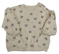 Krémová kvetovaná mikina s volánikmi F&F