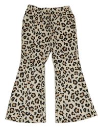 Béžové flare legíny s leopardím vzorom Shein