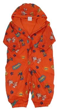 Červená šusťáková jarní kombinéza s Paw Patrol a kapucí Nickelodeon