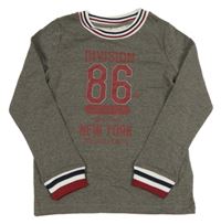 Tmavosivá melírovaná mikina s číslom a nápisom Name it