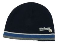 Tmavomodrá čepice s potiskem a pruhy Dunnes