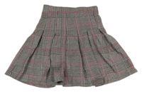 Čierno-ružová kockovaná skladaná sukňa Matalan