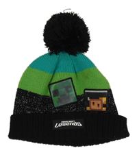 Zeleno-černá pletená čepice s měnícím obrázkem - Minecraft