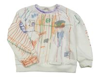 Biela vzorovaná mikina Shein