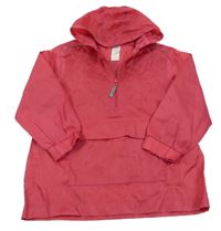 Malinová šušťáková bunda s kapucňou