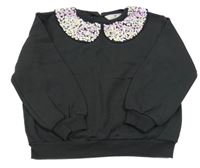 Antracitová mikina s golierikom s flitrami H&M