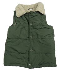 Khaki šušťáková zateplená vesta Zeeman