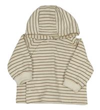 Krémovo-hnedá pruhovaná prepínaci mikina s kapucňou M&S