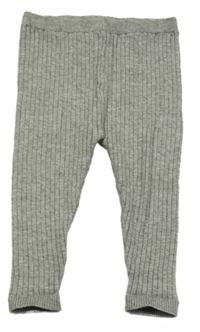 Sivé melírované rebrované úpletové legíny George