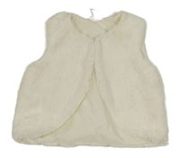 Smotanová kožušinová podšitá vesta