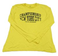 Horčicové tričko s nápisom OVS