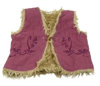 Vínová menšestrová zateplená vesta s výšivkami Alive