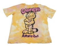 Oranžovo-ružové batikované tričko s Garfieldem H&M