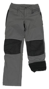 Tmavošedo-černé outdoorové podšité kalhoty Active Touch