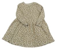Béžové rebrované šaty s leopardím vzorom George