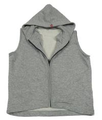 Sivá melírovaná tepláková prepínaci vesta s kapucňou TCM