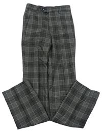 Sivé kockované chino nohavice