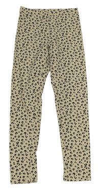 Smetanovo-čierne leopardí legíny H&M
