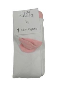 Nové - bílo-růžové punčocháče Nutmeg