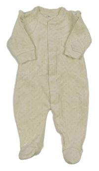 Smetanový sametový overal s volánky 