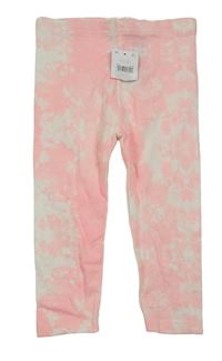 Nové - Růžovo-bílé batikované legíny Pep&Co
