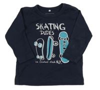 Tmavomodré triko s potiskem Name it