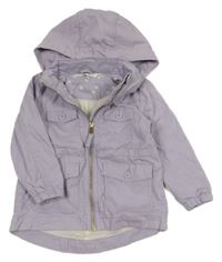 Lila plátenná jarná bunda s kapucňou H&M