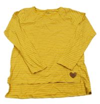 Okrové pruhované tričko Yigga