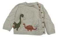 Béžový sveter s dinosaurami Nutmeg