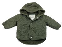 Khaki šusťáková prošívaná zateplená bunda s kapucí George